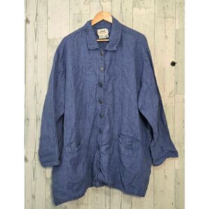 VTG Flax by Jeanne Engelhart Linen Chambray Button Down Sz. 3G (22-24)